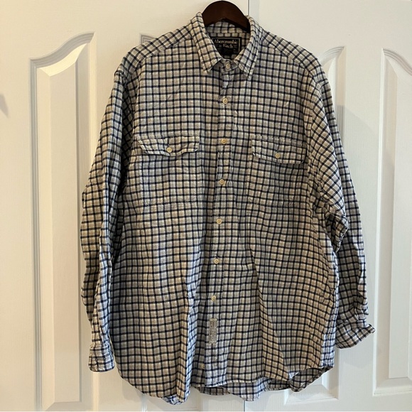 Abercrombie & Fitch Other - Vintage Abercrombie & Fitch Button Up Flannel Shirt Mens XL Plaid 90s Baggy Long